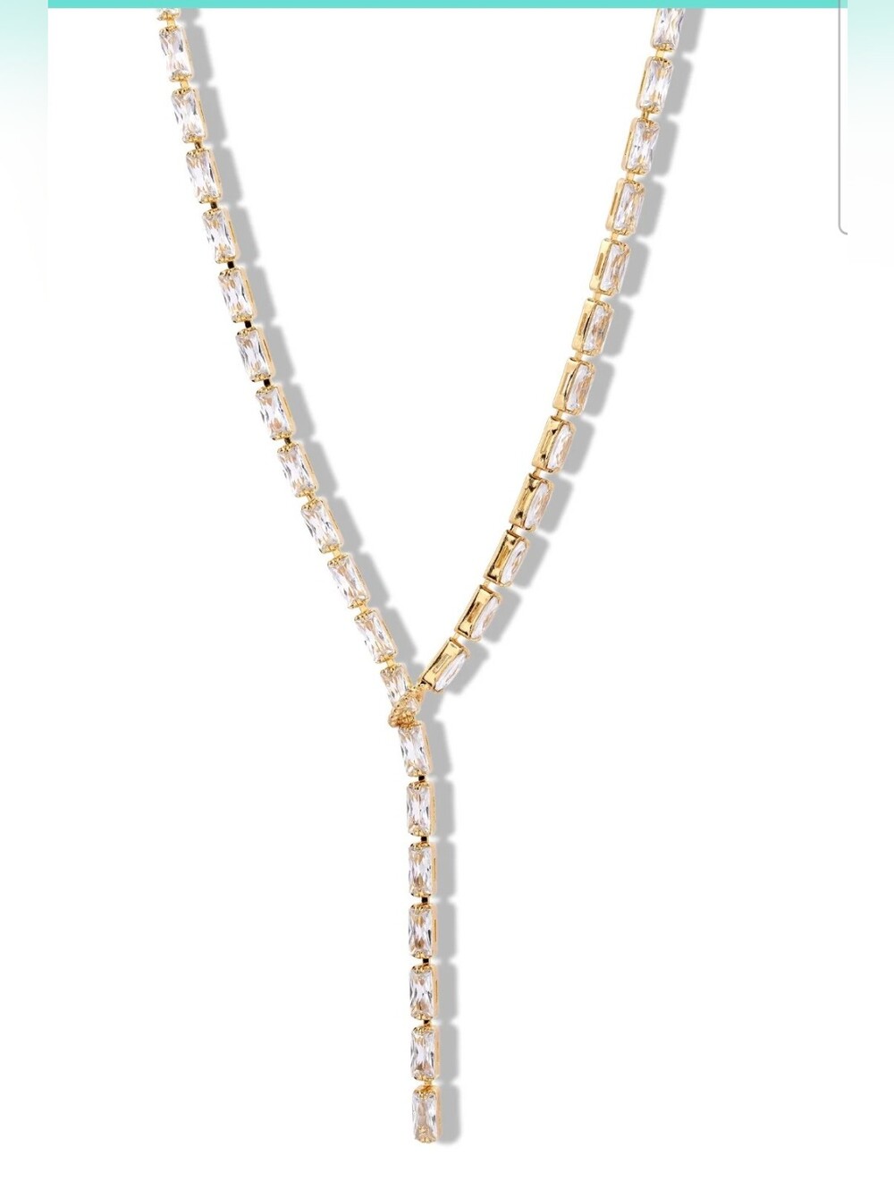 Crystal Haze MSRP $288 Mini Baguette Lariat Clear - Picture 2 of 7